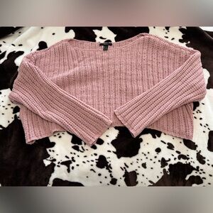 Forever 21 Dusty Pink Knit Cropped Sweater